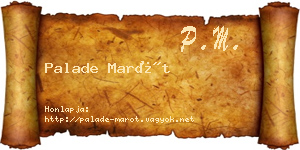 Palade Marót névjegykártya